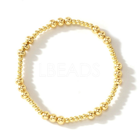 Bohemia Brass Round Beaded Stretch Bracelets TK0566-11-1