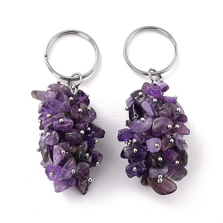 Natural Amethyst Keychain KEYC-C050-01J-RS-1