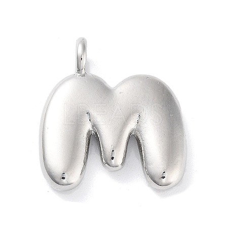 Rack Plating Brass Balloon Letter Pendants KK-C050-01P-M-1