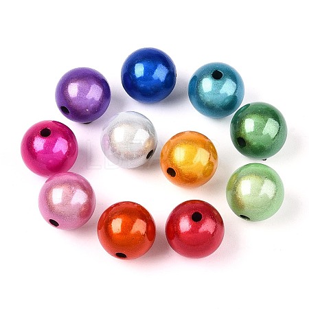 Spray Painted Acrylic Beads MACR-Q154-14mm-01M-01-1
