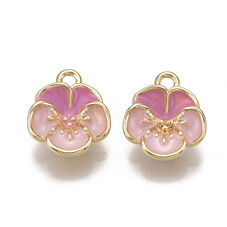 Brass Enamel Charms X-KK-T038-438G-1