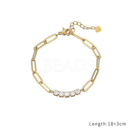 Gold Plated  Bracelet with Zircon BN3818-1-1