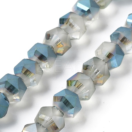 Electroplate Transparent Glass Beads Strands EGLA-I018-HP02-1