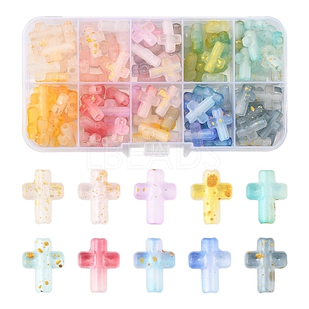 130Pcs 10 Colors Gradient Color Transparent Acrylic Beads OACR-FS0002-05-1