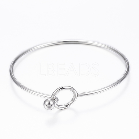 Tarnish Resistant 304 Stainless Steel Bangle X-BJEW-H530-01P-1