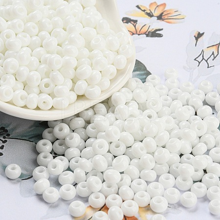 Imitation Jade Glass Seed Beads SEED-Z001-A-B01-1
