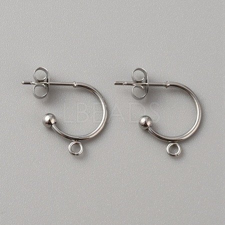 304 Stainless Steel Stud Earring Findings X1-STAS-TAC0017-02B-1
