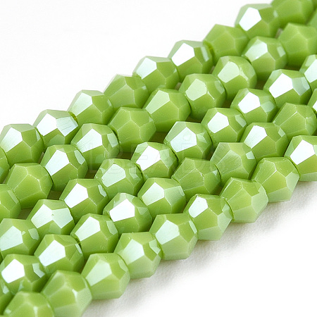 Opaque Solid Color Electroplate Glass Beads Strands EGLA-A039-P2mm-A21-1