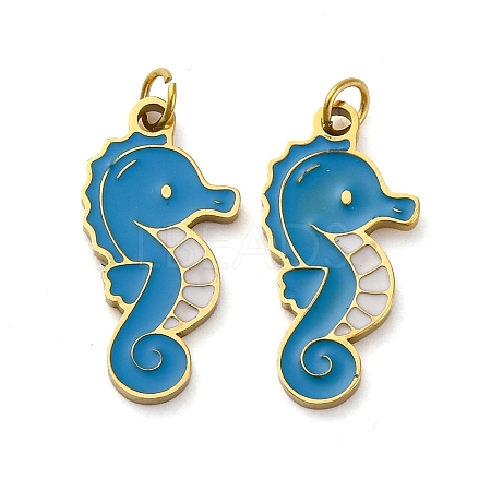 304 Stainless Steel Enamel Pendants STAS-E550-56G-1