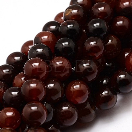 Dyed Natural Agate Round Beads Strands X-G-E321B-12mm-02-1
