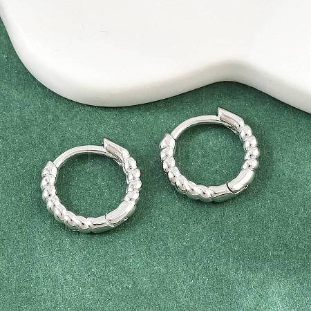 Brass Huggie Hoop Earrings KK-CBA8324-18D-P-1
