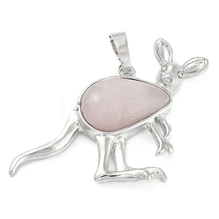 Natural Rose Quartz Pendants G-A176-A11-1