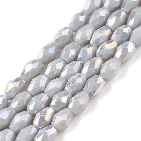 Opaque Solid Color Electroplate Glass Beads Strands EGLA-N013-P4mm-B05-1