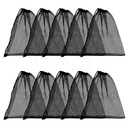 Polyester Mesh Drawstring Storage Bags LS-ABAG-WH0044-49C-1