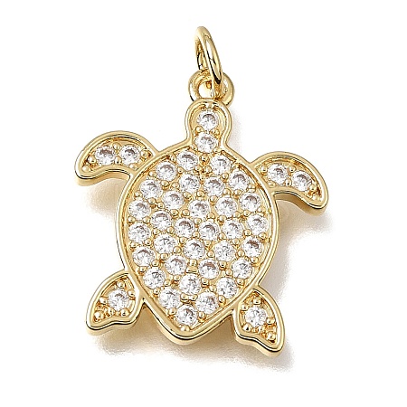 Brass Micro Pave Clear Cubic Zirconia Pendants CU-CBAA556-06B-1