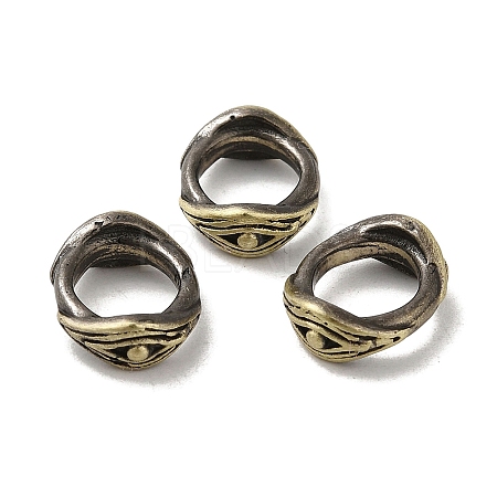 Tibetan Style Rack Plating Brass Large Hole Bead KK-Q805-05AB-1