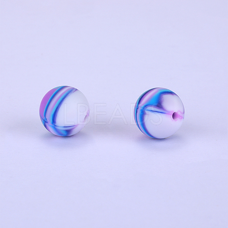 Printed Round Silicone Focal Beads SI-JX0056A-65-1