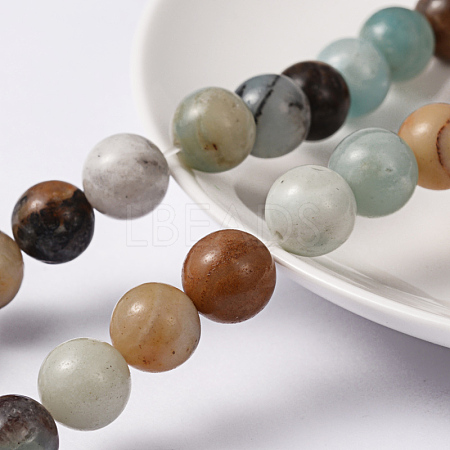 Natural Flower Amazonite Beads Strands G-D608-10mm-1
