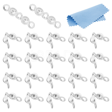 25Pcs 925 Sterling Silver Bead Tips Knot Covers STER-DC0001-55-1