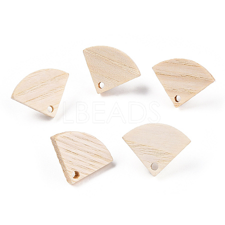 Ash Wood Stud Earring Findings EJEW-N017-011Q-1