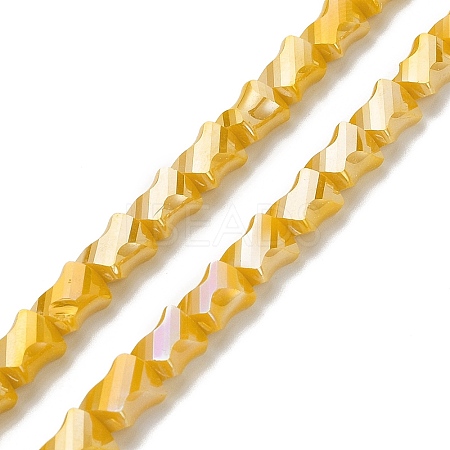 Electroplated Glass Beads Strands GLAA-G092-A-08-1