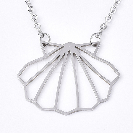 Non-Tarnish 201 Stainless Steel Pendant Necklaces NJEW-T009-JN068-1-40-1