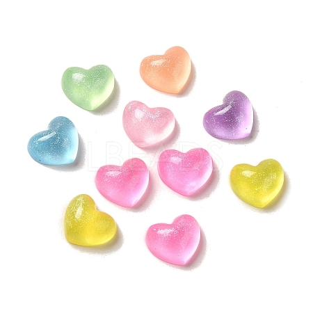 Transparent Resin Decoden Cabochons with Glitter Powder RESI-E053-08C-1