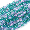Spray Painted Crackle Glass Beads Strands CCG-Q002-6mm-06-1