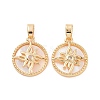 Brass Micro Pave Clear Cubic Zirconia Pendants KK-E068-VC128-2