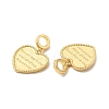 Rack Plating Brass Heart European Dangle Charms KK-B068-11G-3