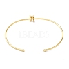 Rack Plating Brass Micro Pave Clear Cubic Zirconia Letter Open Cuff Bangles BJEW-A018-01G-K-3