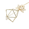 Quartz Crystal & Brass Pendant Decorations HJEW-M007-01G-4