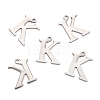 Tarnish Resistant 304 Stainless Steel Alphabet Charms STAS-H122-K-P-2