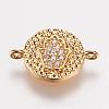 Brass Micro Pave Cubic Zirconia Links ZIRC-F050-04G-1