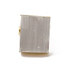 Natural Selenite Rectangle Adjustable Ring RJEW-F132-03G-3