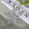 Tibetan Style Alloy Rhombus Filigree Joiners Links TIBE-5377-AS-LF-6