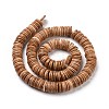 Dyed Natural Coconut Flat Round Bead Strands COCB-O003-12E-2