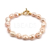 Natural Baroque Pearl Keshi Pearl Beaded Bracelets BJEW-JB05385-10