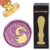 Brass Wax Seal Stamps with Wood Handle AJEW-WH0412-0167-1