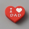 Heart with Word I Love Dad Silicone Beads SIL-WH0001-61A-1