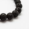 Natural Lava Rock Round Beads Stretch Bracelets BJEW-G550-07-12mm-2