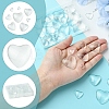 48Pcs 6 Styles Transparent Heart Glass Cabochons GGLA-FS0001-07-2