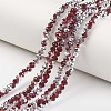 Electroplate Transparent Glass Beads Strands EGLA-A034-T4mm-M02-1