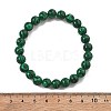 Synthetic Malachite Bead Stretch Bracelets X-BJEW-K212-B-031-3