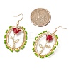 Valentine's Day Alloy Enamel Seed Glass Dangle Earrings EJEW-MZ00391-03-3