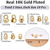30Pcs 3 Styles Brass Bead Tips KK-SC0007-77-2