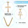 ANATTASOUL 4Pcs 4 Style 304 Stainless Steel with Cubic Zirconia Cross Pendant Necklaces Set with Brass Chains NJEW-AN0001-81-3