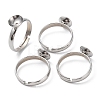 Tarnish Resistant Adjustable 304 Stainless Steel Finger Rings Components STAS-E163-97P-1