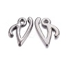 Gunmetal Plated Alloy Letter Pendants LS-PALLOY-J718-01B-V-1