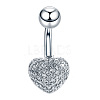 Clear Cubic Zirconia Belly Button Rings WG9960A-09-1